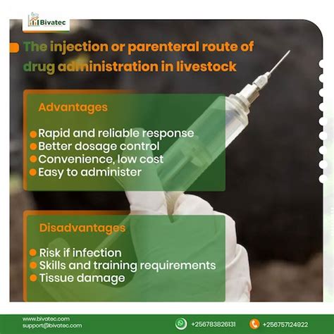 Inject medication into the venous access device 12. . Advantages and disadvantages of injection route of drug administration
